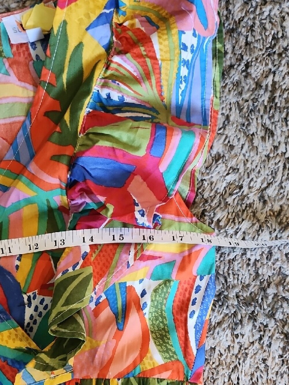 Sugarlips Multicolor Leaf Print Maxi Dress - Pink, Blue, Green, Yellow, Orange - Picture 5 of 7